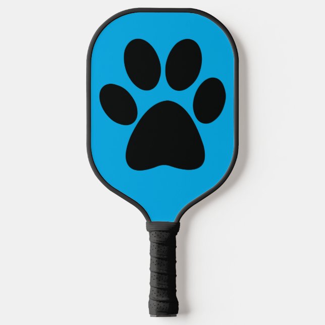 Black Paw Print Design Pickleball Paddle (Front)