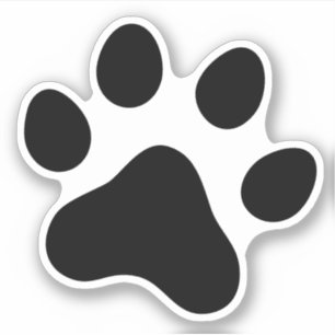 Black paw print sticker