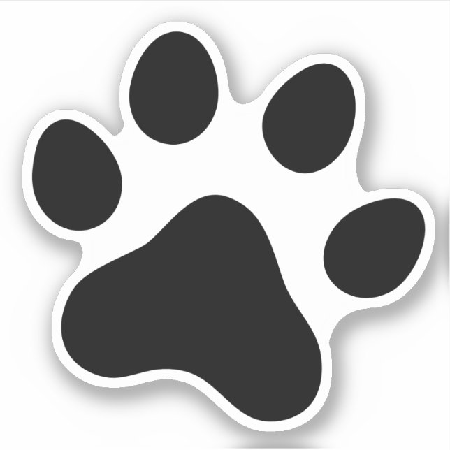Black paw print sticker (Front)