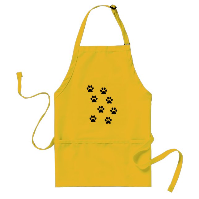 Black Paw Prints Apron (Front)