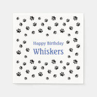 Black Paw Prints Blue Pet Birthday Party