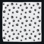 Black Paw Prints Pattern Bandana<br><div class="desc">Show how much you love animals with this cute black paw print patterned bandanna. Also looks awesome with other lighter backgrounds. Bet your pet will look adorable wearing it!</div>