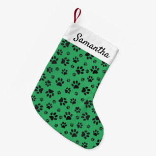 Black Paw Prints Small Christmas Stocking