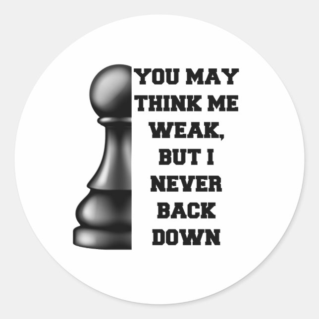Black Pawn Chess Strength Resilience Strategy Powe Classic Round Sticker (Front)