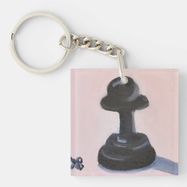 Black Pawn Key Ring (Front)