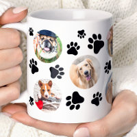 Black Pawprint 8 Pet Dog Photo Collage
