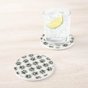 Black Paws, Dog Paws, Cat Paws, Outline Coaster
