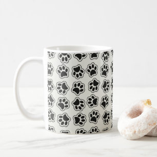 Black Paws, Dog Paws, Cat Paws, Outline Coffee Mug