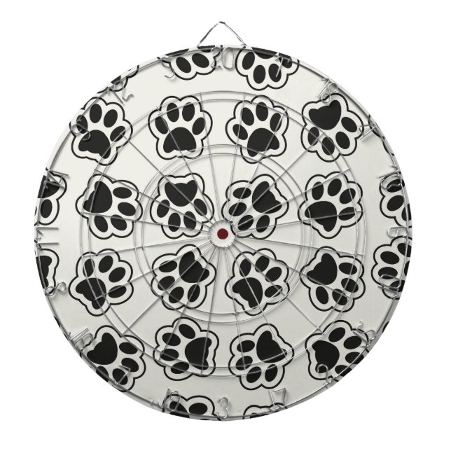 Black Paws, Dog Paws, Cat Paws, Outline Dartboard (Front)