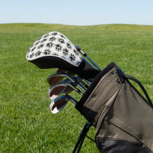 Black Paws, Dog Paws, Cat Paws, Outline Golf Head Cover