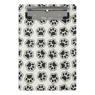 Black Paws, Dog Paws, Cat Paws, Outline Mini Clipboard