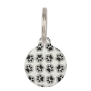 Black Paws, Dog Paws, Cat Paws, Outline Pet Tag