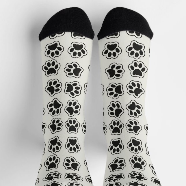Black Paws, Dog Paws, Cat Paws, Outline Socks (Top)