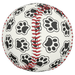 Black Paws, Dog Paws, Cat Paws, Outline Softball