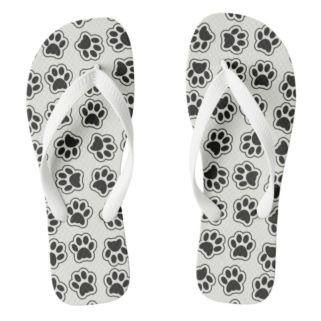 Black Paws, Dog Paws, Cat Paws, Outline Thongs (Footbed)