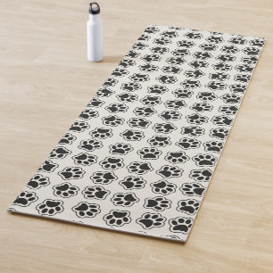 Black Paws, Dog Paws, Cat Paws, Outline Yoga Mat