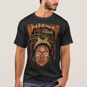Black PE Teacher Love Melanin Leopard Glasses T-Shirt