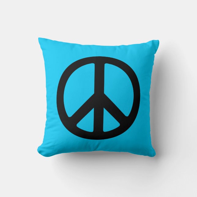 Black Peace Sign Cushion (Front)
