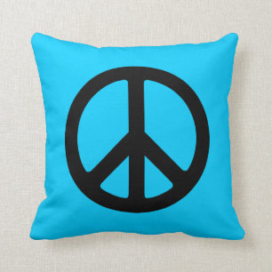 Black Peace Sign Cushion