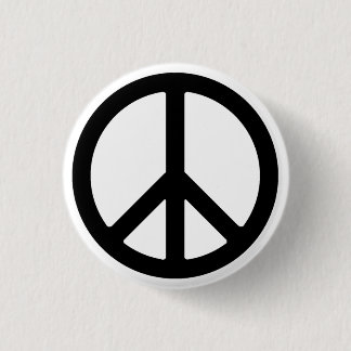 Black Peace Symbol Button