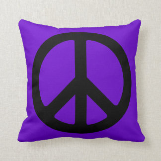 Black Peace Symbol Cushion
