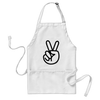 Black Peace V-Sign Standard Apron