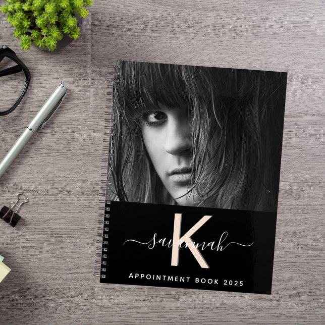 Black peach photo monogram 2026 planner (Creator Uploaded)