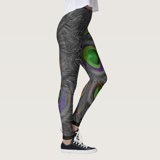 Black Peacock Leggings with colour (Right)