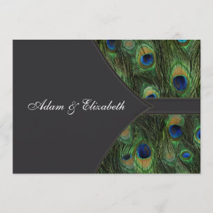 Black Peacock Wedding Invitations