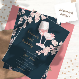 Black Pearl Colour Champagne Bridal Shower Invitation