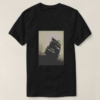 Black Pearl hand-painted storm ships T-Shirt