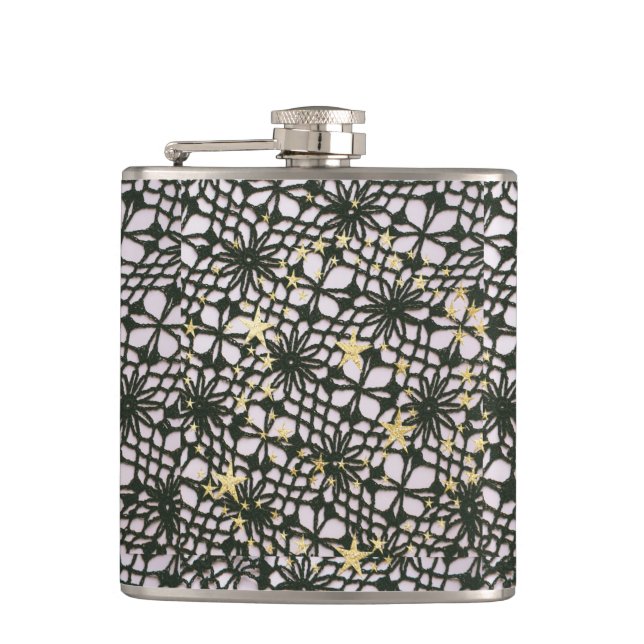 Black Pearl Lace Hip Flask (Front)