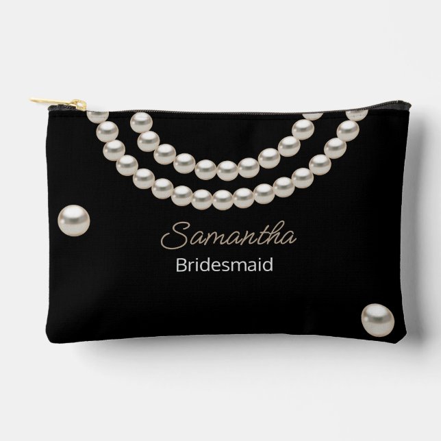 Black Pearl Necklace  Accessory Pouch (Front)
