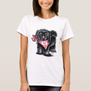 Black Pekingese Pet Name Personalised Pink Scarf T-Shirt