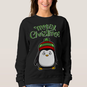 Black Penguin Costume Kids Merry Christmas For Gir Sweatshirt