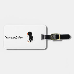Black penguin luggage tag