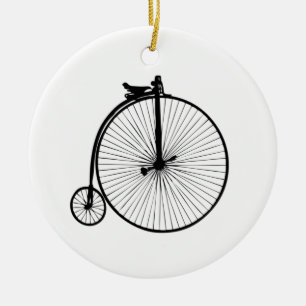 Black penny farthing vintage bike ceramic ornament