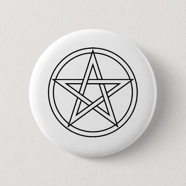 Black Pentacle 6 Cm Round Badge (Front)