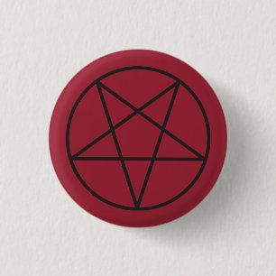 Black Pentagram 3 Cm Round Badge