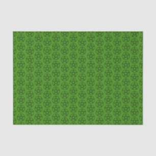 Black Pentagram on Green Tissue Paper