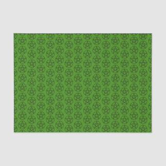 Black Pentagram on Green Tissue Paper
