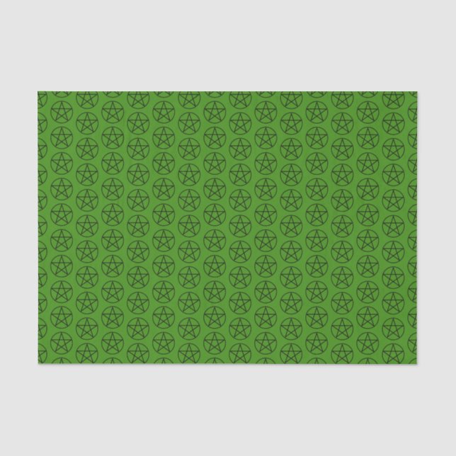 Black Pentagram on Green Tissue Paper (Front)