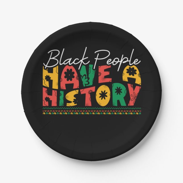 black_people_have_a_history_02 paper plate (Front)