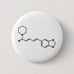 Black Pepper Piperine Molecular Chemical Formula 6 Cm Round Badge