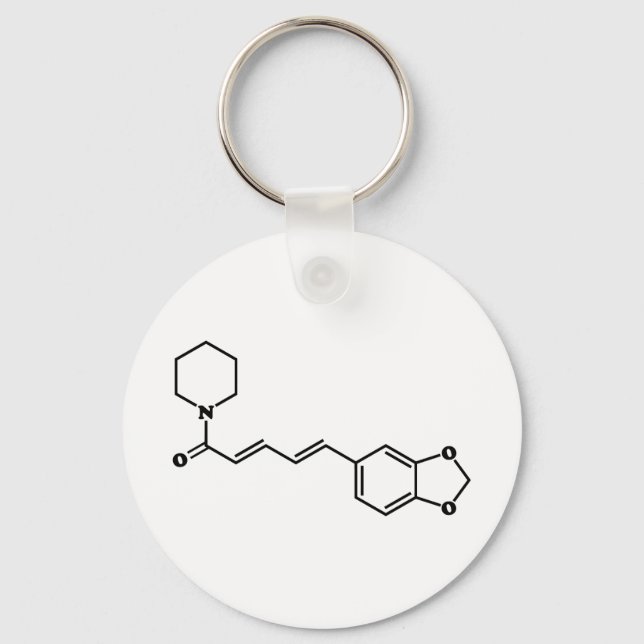 Black Pepper Piperine Molecular Chemical Formula Key Ring (Front)