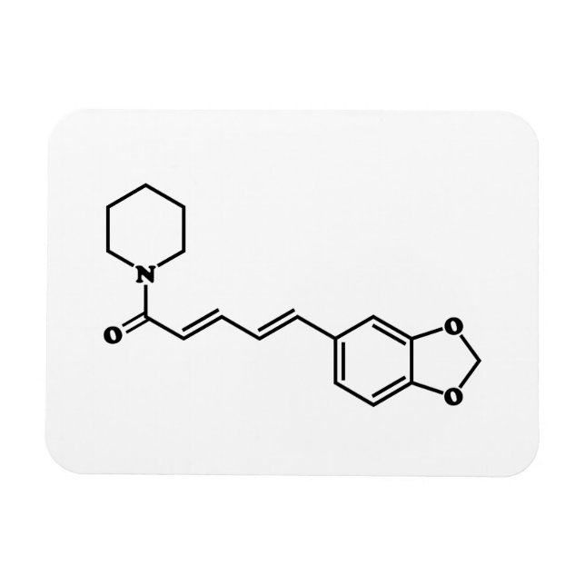 Black Pepper Piperine Molecular Chemical Formula Magnet (Horizontal)