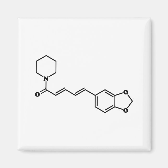 Black Pepper Piperine Molecular Chemical Formula Magnet (Front)