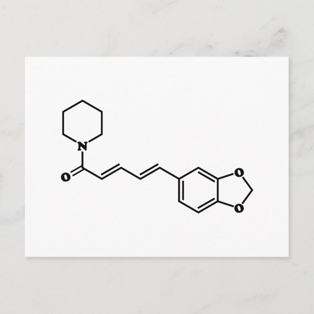 Black Pepper Piperine Molecular Chemical Formula Postcard (Front)