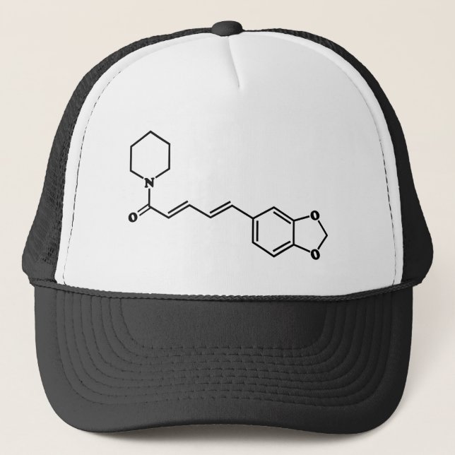 Black Pepper Piperine Molecular Chemical Formula Trucker Hat (Front)