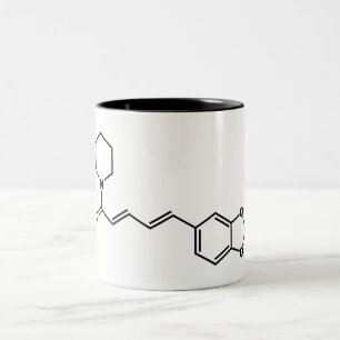 Black Pepper Piperine Molecular Chemical Formula Two-Tone Coffee Mug